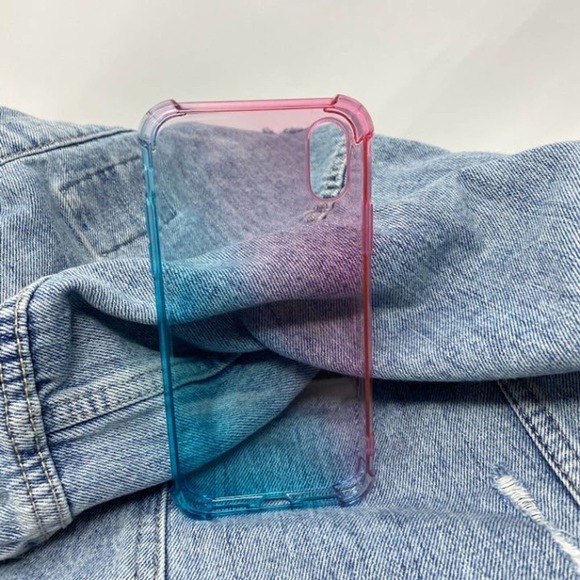 iPhone XS Max Case Pink Blue Clear Cover NEW - Picture 2 of 6